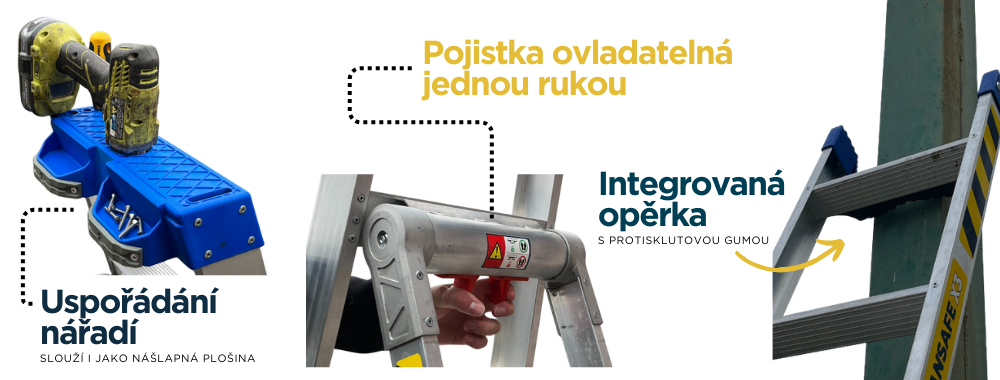 CZ LEANSAFE X3 Hlininikovy viceucelovy zebrik Werner detail 1